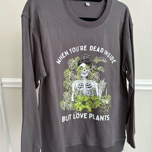 Women’s XXL Gray Plants Sweater